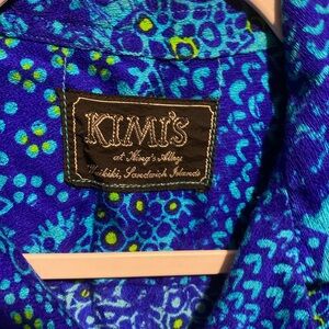 Kimi and Kai Blue and Green  vintage original Casual Button Down Shirt